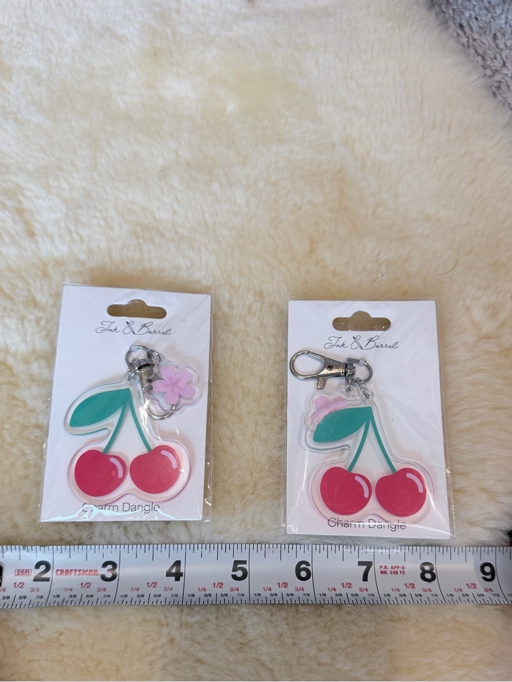 Ink & Barrel Bag Cute Cherry Charm Dangle Keychain - Picture 4 of 4